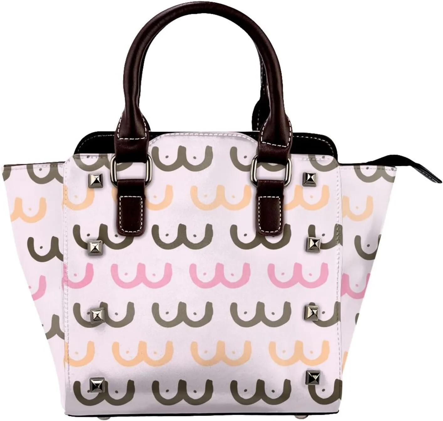 Womens Studded Tote Handbags Top Casual Shoulder Bags Satchel Purse