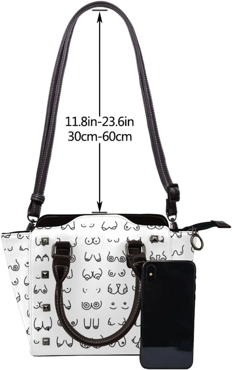 Womens Studded Tote Handbags Top Casual Shoulder Bags Satchel Purse
