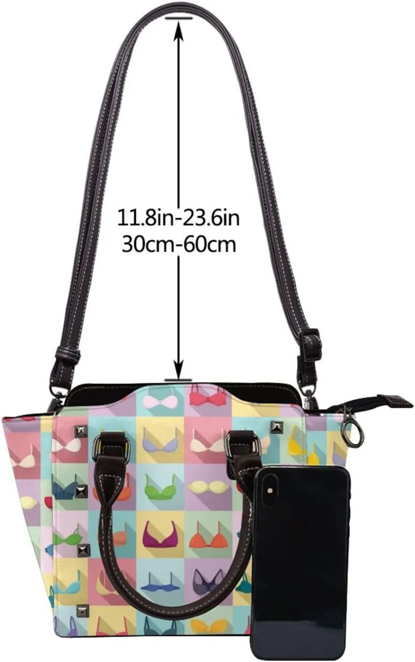 Womens Studded Tote Handbags Top Casual Shoulder Bags Satchel Purse