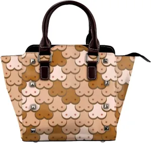 Womens Studded Tote Handbags Top Casual Shoulder Bags Satchel Purse