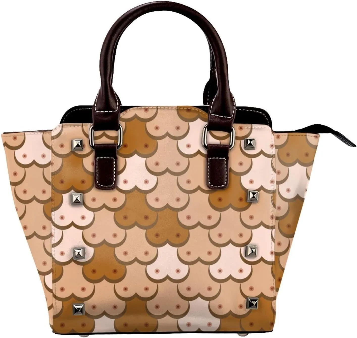 Womens Studded Tote Handbags Top Casual Shoulder Bags Satchel Purse