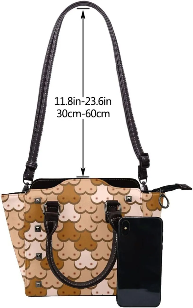 Womens Studded Tote Handbags Top Casual Shoulder Bags Satchel Purse