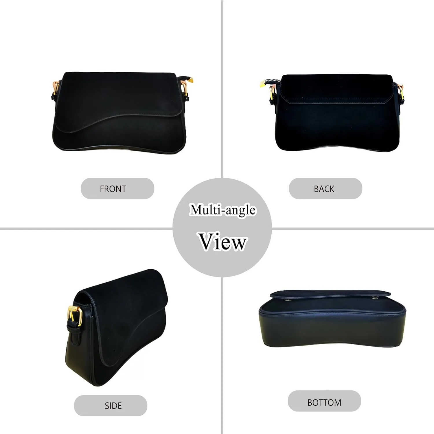 Women’s Suede Flap Shoulder Bag Small Trendy Saddle Crossbody Purses