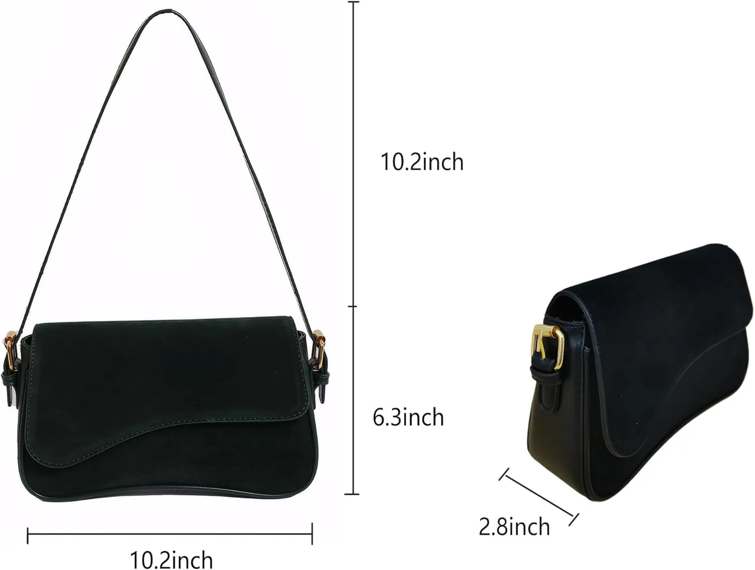 Women’s Suede Flap Shoulder Bag Small Trendy Saddle Crossbody Purses