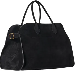 Women's Suede Tote Bag – Large-Capacity Vintage Satchel, Brown Top-Handle Bag for Work and Travel