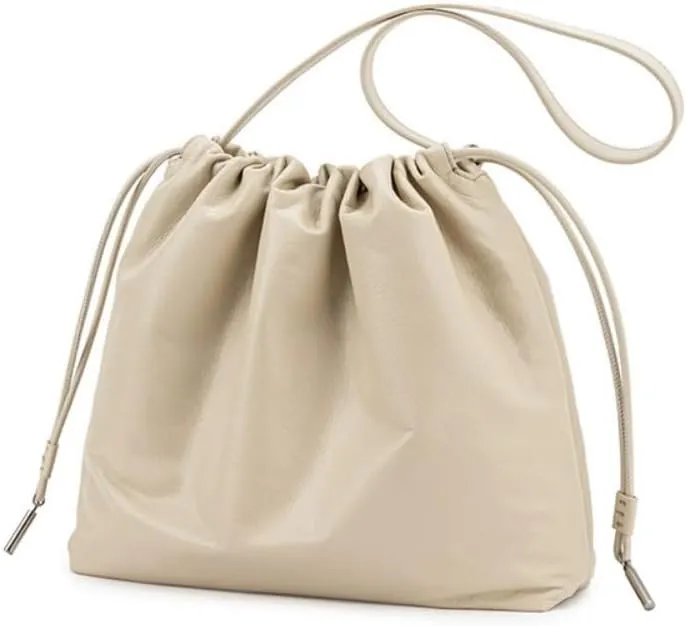 Women's Top Layer Cowhide Leather Cloud Bag Minimalist Large Capacity Shoulder Crossbody Bag Chic Stylish Versatile