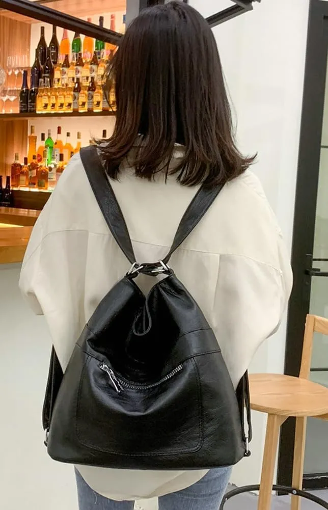 Women's Vegan Leather Tote Bag Large Y2K Shoulder Crossbody Bag Trendy Handbag Top Handle Purse Satchel