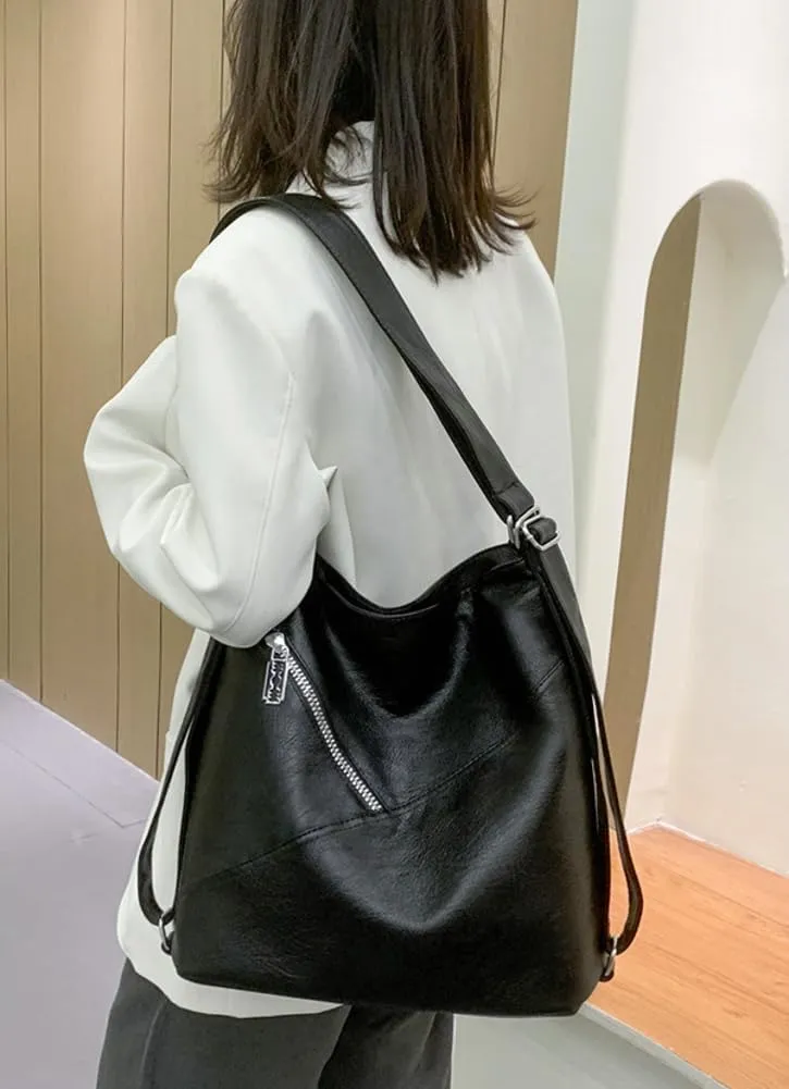 Women's Vegan Leather Tote Bag Large Y2K Shoulder Crossbody Bag Trendy Handbag Top Handle Purse Satchel