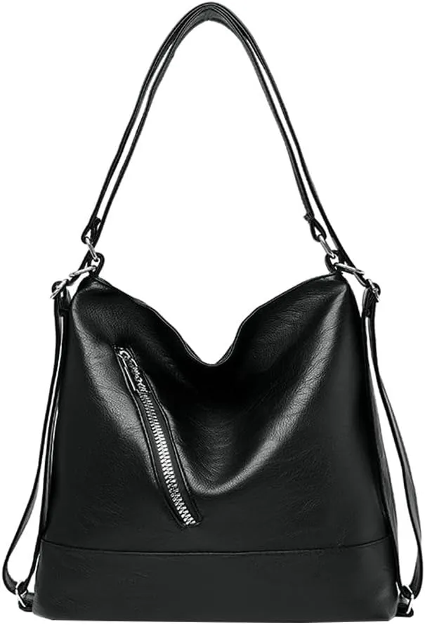 Women's Vegan Leather Tote Bag Large Y2K Shoulder Crossbody Bag Trendy Handbag Top Handle Purse Satchel