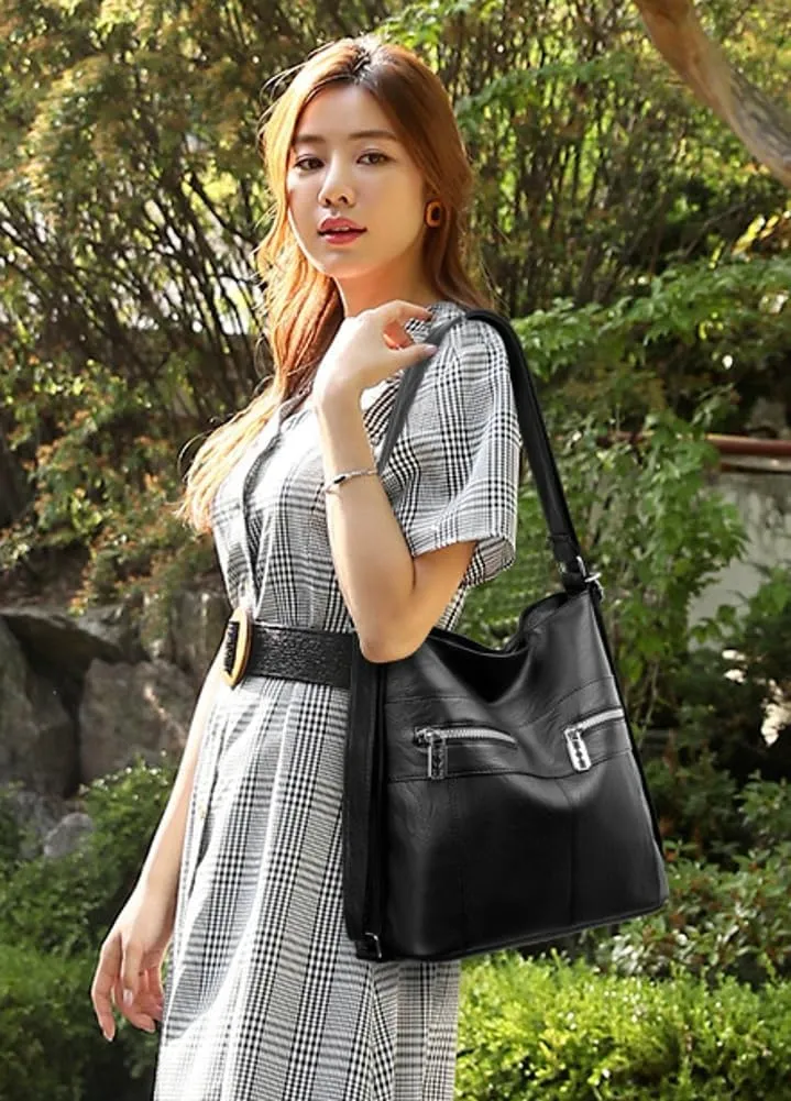 Women's Vegan Leather Tote Bag Large Y2K Shoulder Crossbody Bag Trendy Handbag Top Handle Purse Satchel