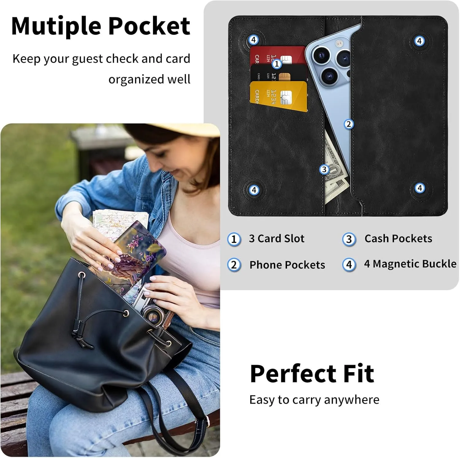 Women's Wallets,Thin Wallet for Women Leather Wallet RFID Blocking Clutch Long Wallet for Women Card Holder Phone Organizer Ladies Travel Purse with Magnetic Clasp,Cute Owl Purple