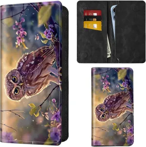 Women's Wallets,Thin Wallet for Women Leather Wallet RFID Blocking Clutch Long Wallet for Women Card Holder Phone Organizer Ladies Travel Purse with Magnetic Clasp,Cute Owl Purple