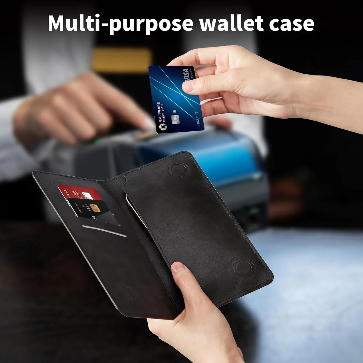 Women's Wallets,Thin Wallet for Women Leather Wallet RFID Blocking Clutch Long Wallet for Women Card Holder Phone Organizer Ladies Travel Purse with Magnetic Clasp,Cute Owl Purple