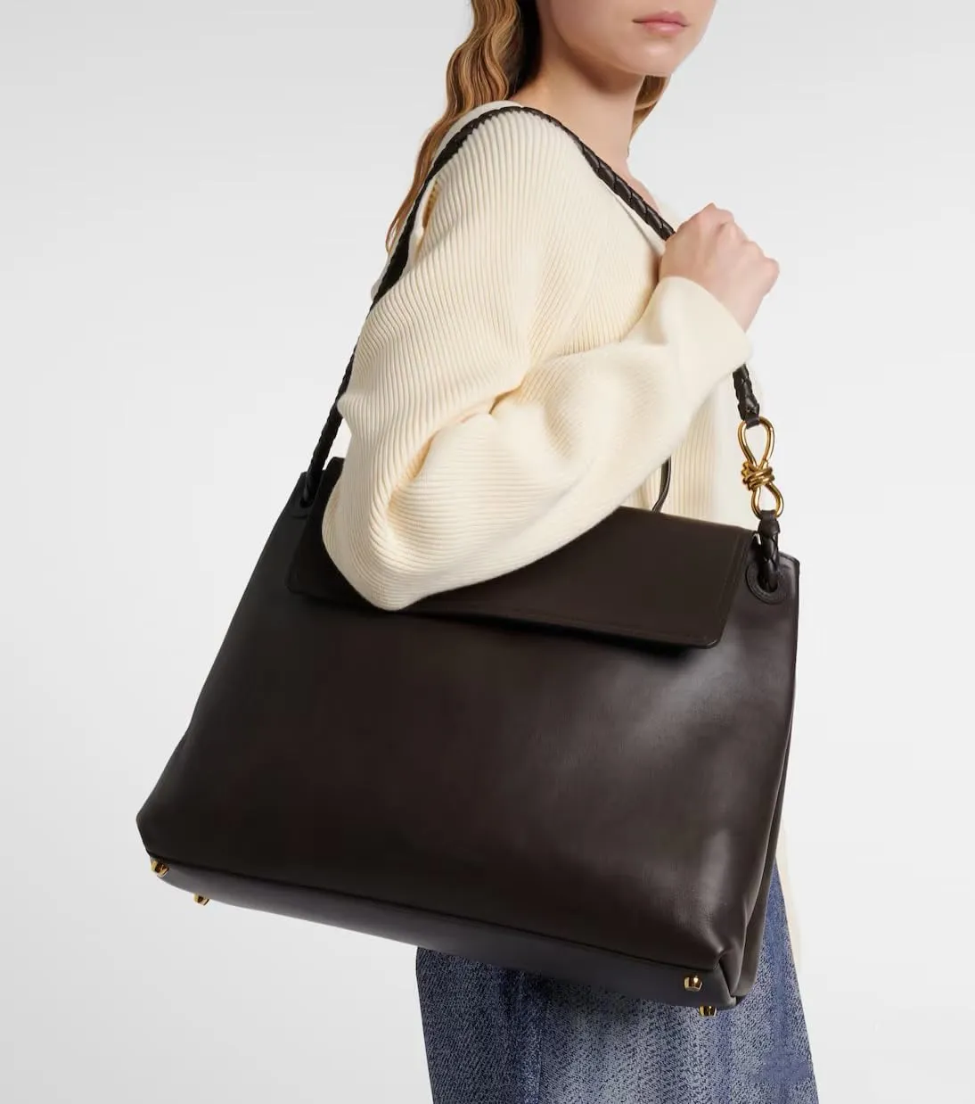 Women's Woven Bags, Crossbody Bags Fashion Women's Leather Tote Bag - Medium Crossbody with Bow, Trendy Handbags