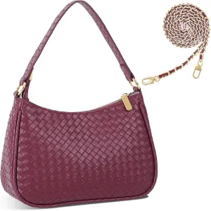 Women's Woven Crescent Shoulder Bags Retro 90s Hobo Handbags Top Handle Underarm Bag Clutch Purses