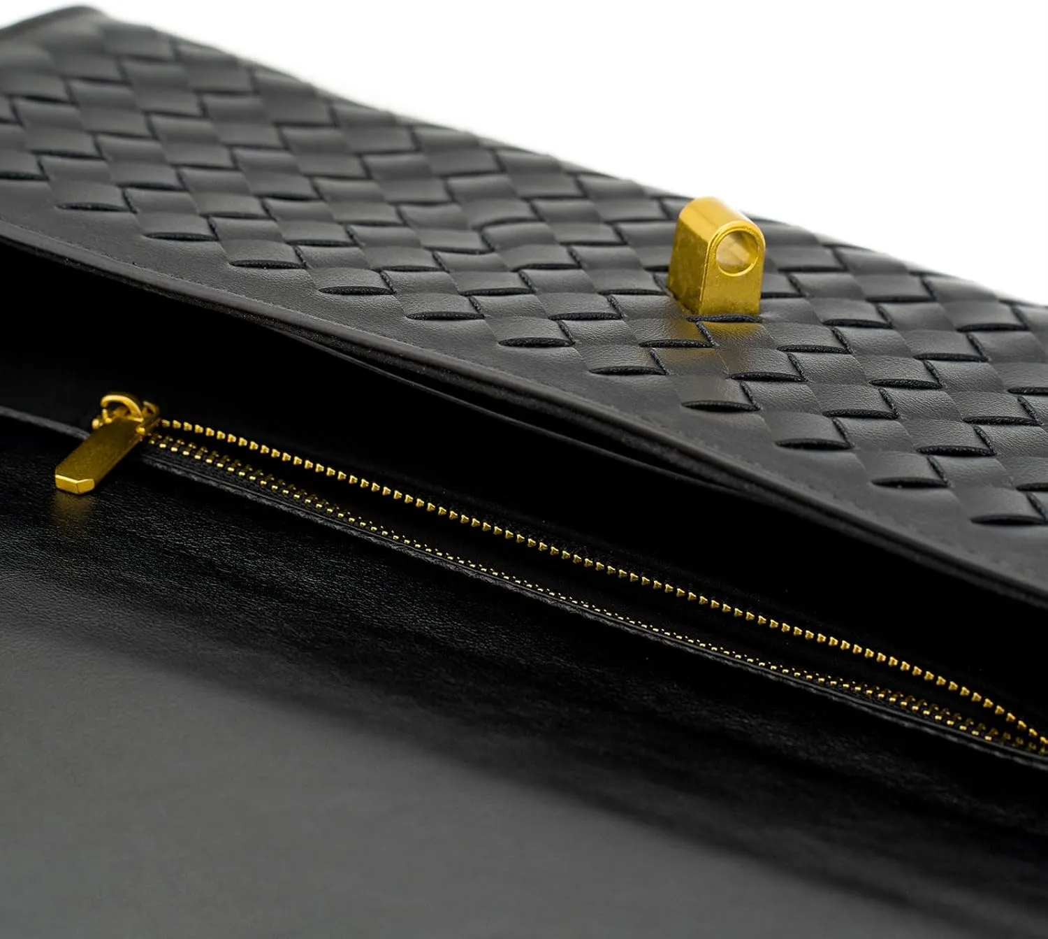 Woven Clutch Purse Ladies Top Handle Handbag Leather Crossbody Shoulder Bag with Detachable Strap