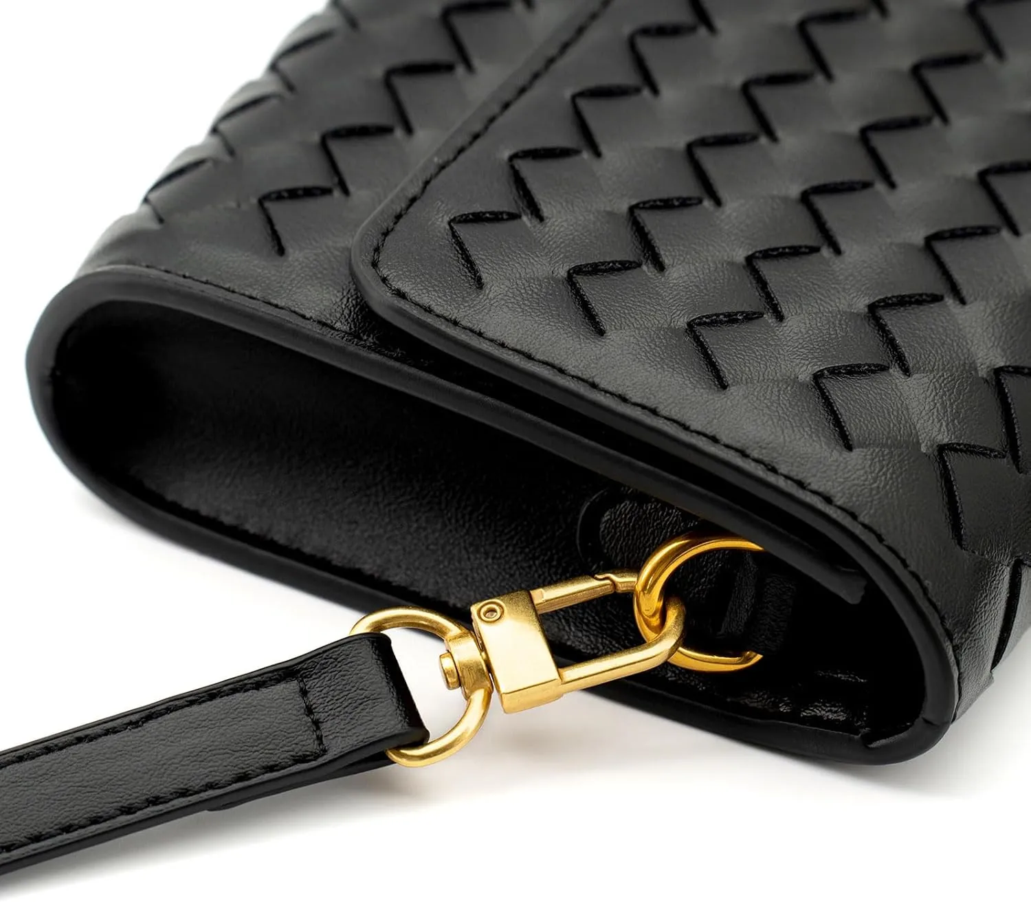 Woven Clutch Purse Ladies Top Handle Handbag Leather Crossbody Shoulder Bag with Detachable Strap