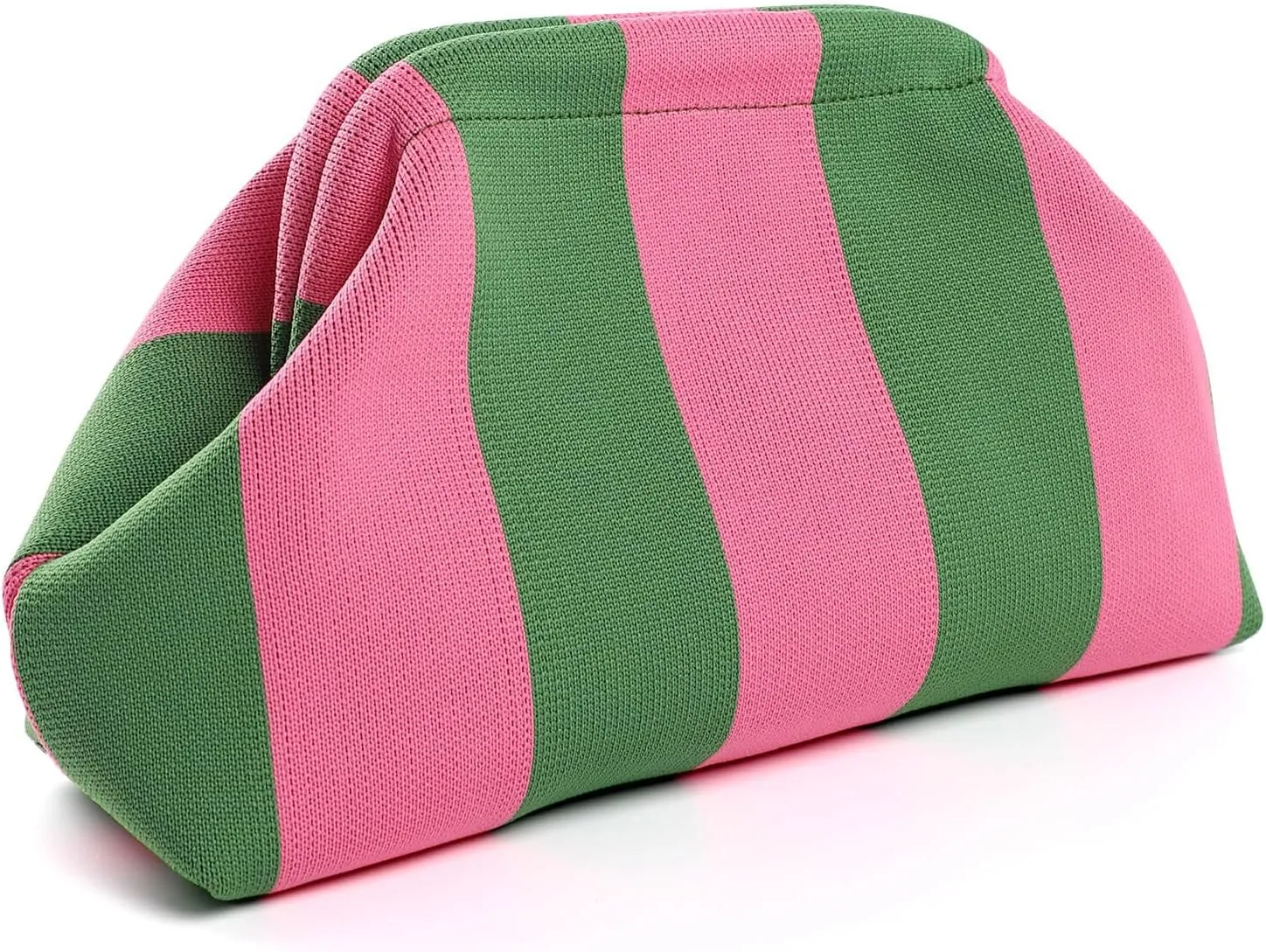 Woven Dumpling Bags for Women Pink and Green Purse Colorblock Clutch Crochet Purses Handbags Summer Beach Clutch 2025