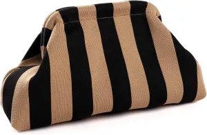 Woven Dumpling Bags for Women Pink and Green Purse Colorblock Clutch Crochet Purses Handbags Summer Beach Clutch 2025