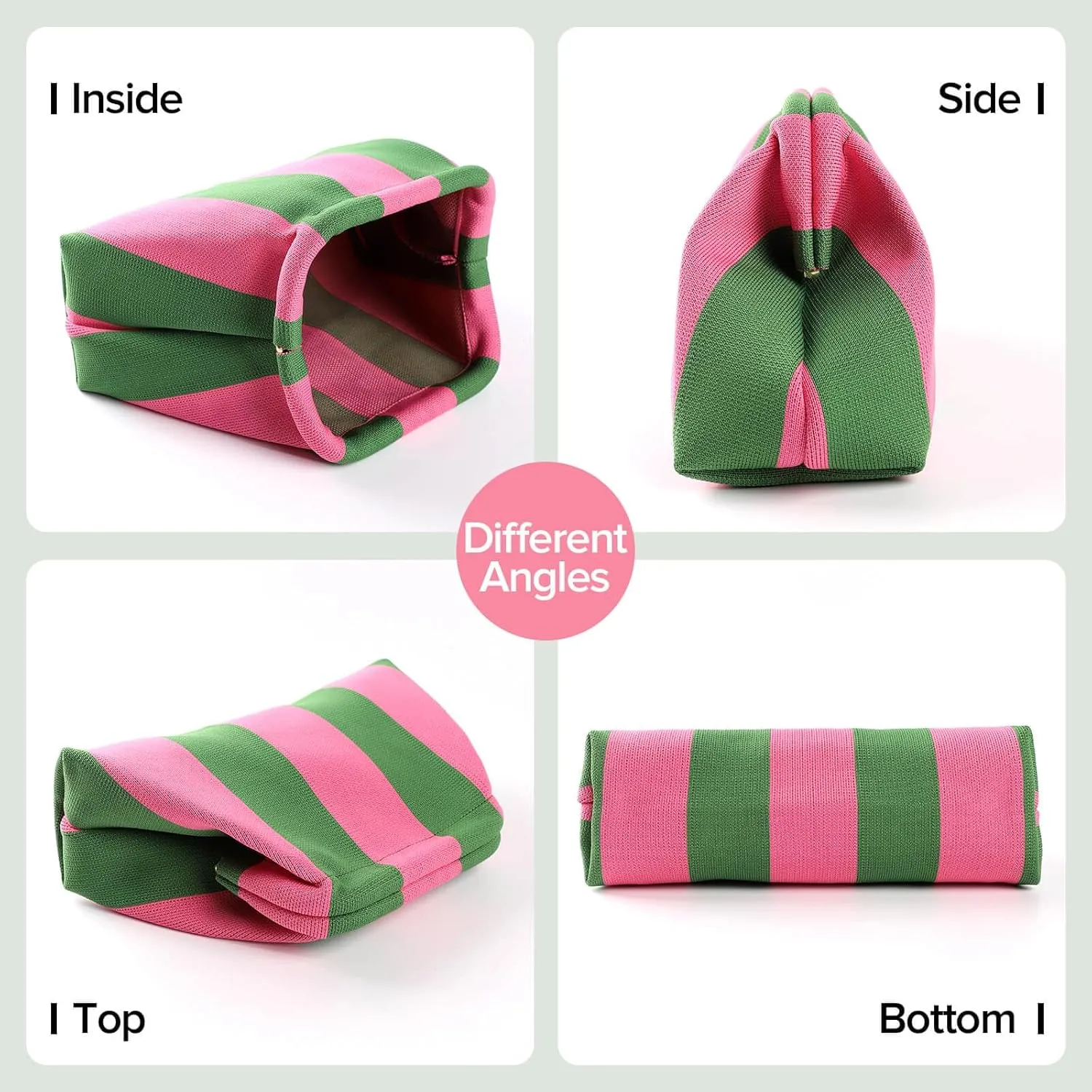 Woven Dumpling Bags for Women Pink and Green Purse Colorblock Clutch Crochet Purses Handbags Summer Beach Clutch 2025
