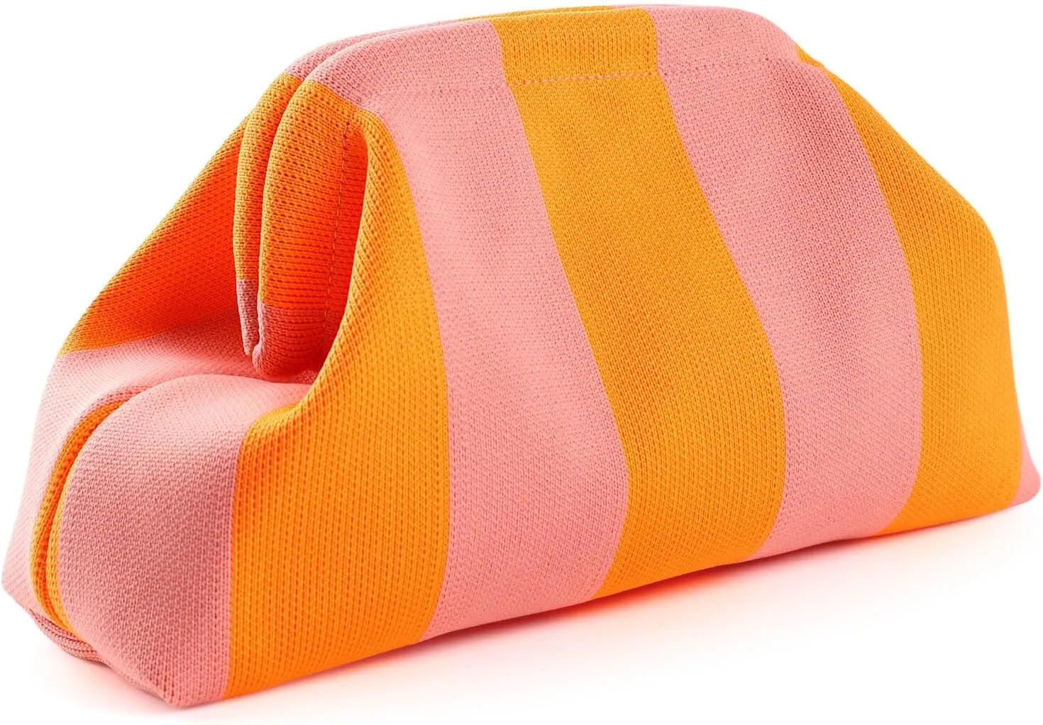 Woven Dumpling Bags for Women Pink and Green Purse Colorblock Clutch Crochet Purses Handbags Summer Beach Clutch 2025