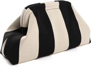 Woven Dumpling Bags for Women Pink and Green Purse Colorblock Clutch Crochet Purses Handbags Summer Beach Clutch 2025