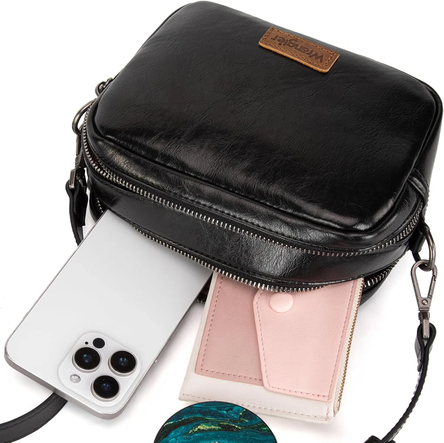 Wrangler Crossbody Bags for Women Shoulder Handbag with Dual Zipper Design