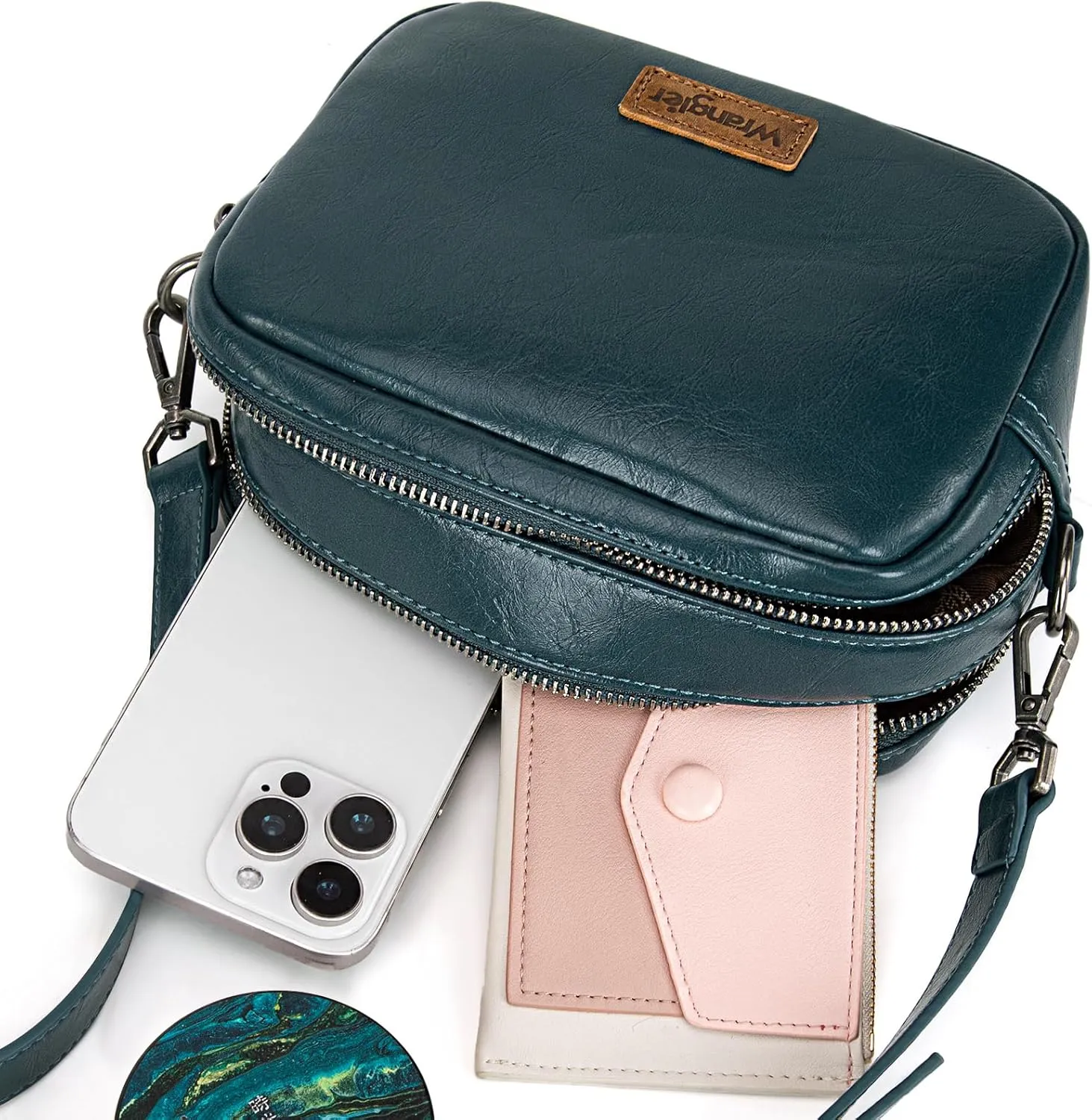 Wrangler Crossbody Bags for Women Shoulder Handbag with Dual Zipper Design