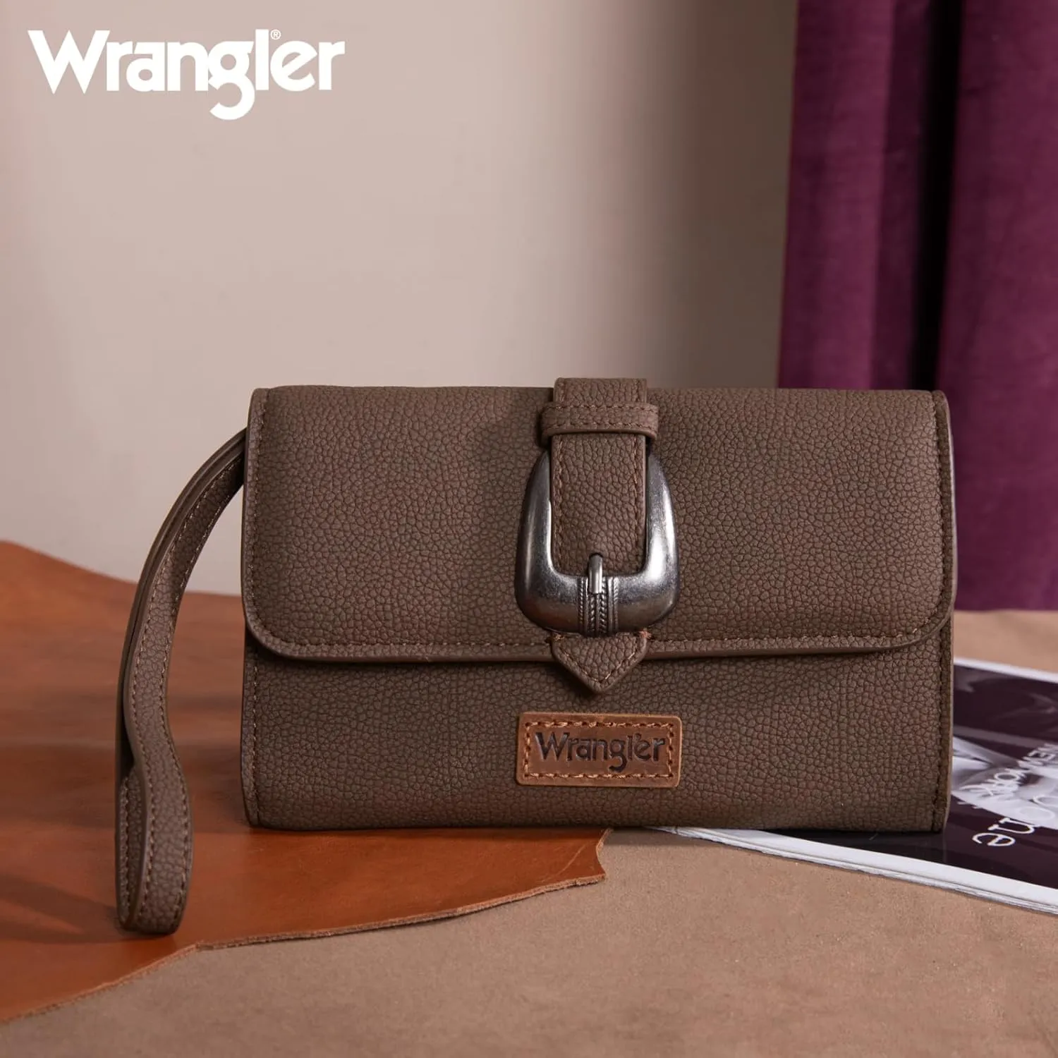 Wrangler Crossbody Bags for Women Wristlet Wallet Purse with Card Slots