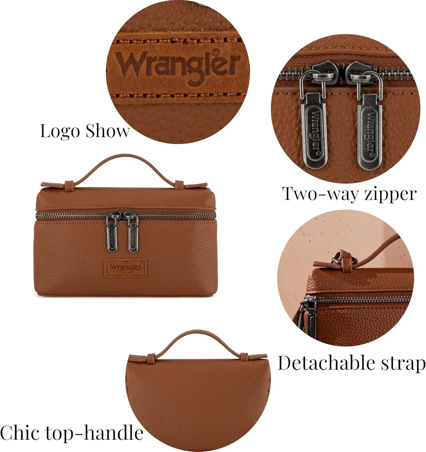 Wrangler Mini Crossbody Bag for Women Top-Handle Handbags Designer Shoulder Cute Purses Trendy