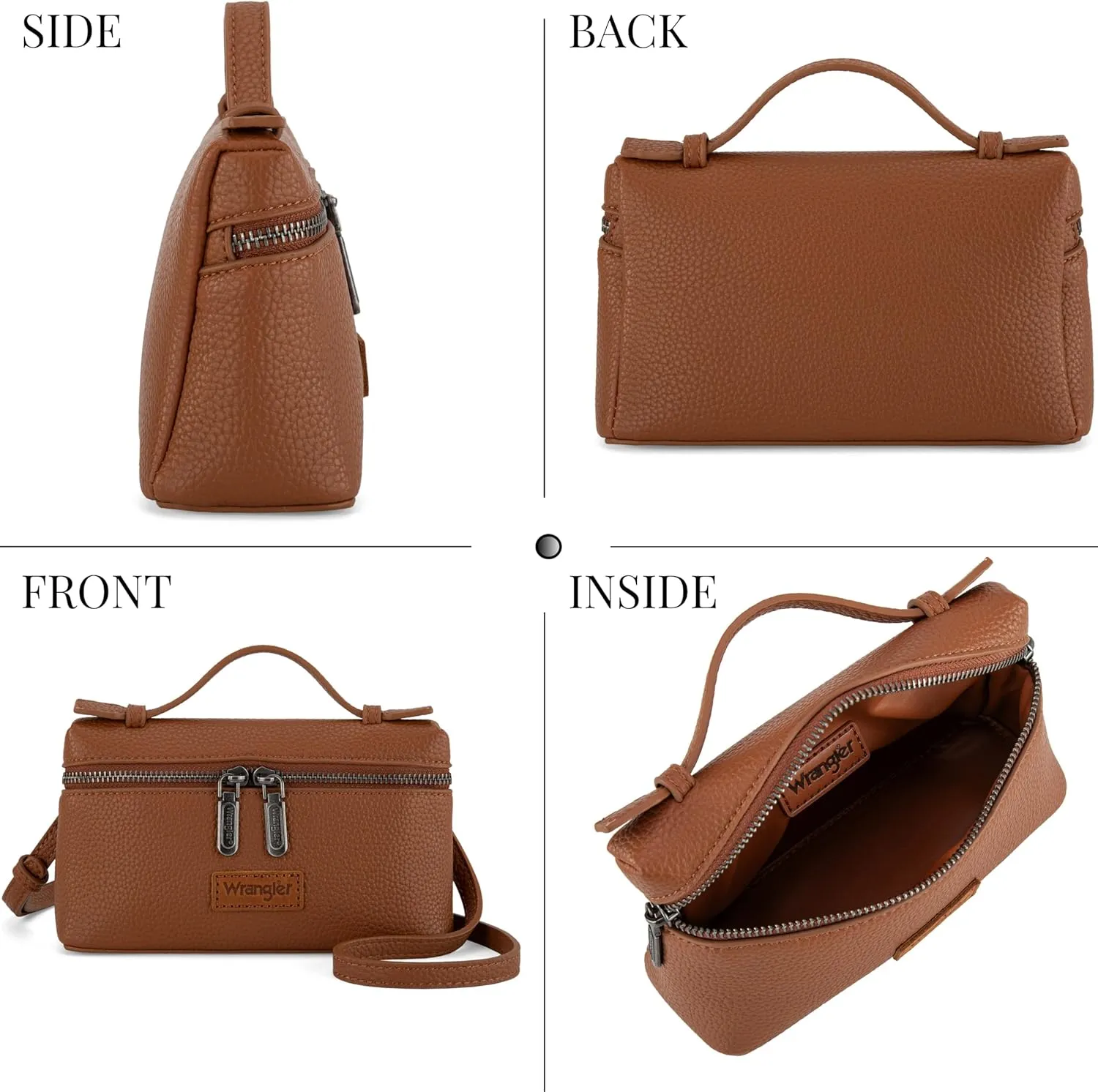 Wrangler Mini Crossbody Bag for Women Top-Handle Handbags Designer Shoulder Cute Purses Trendy