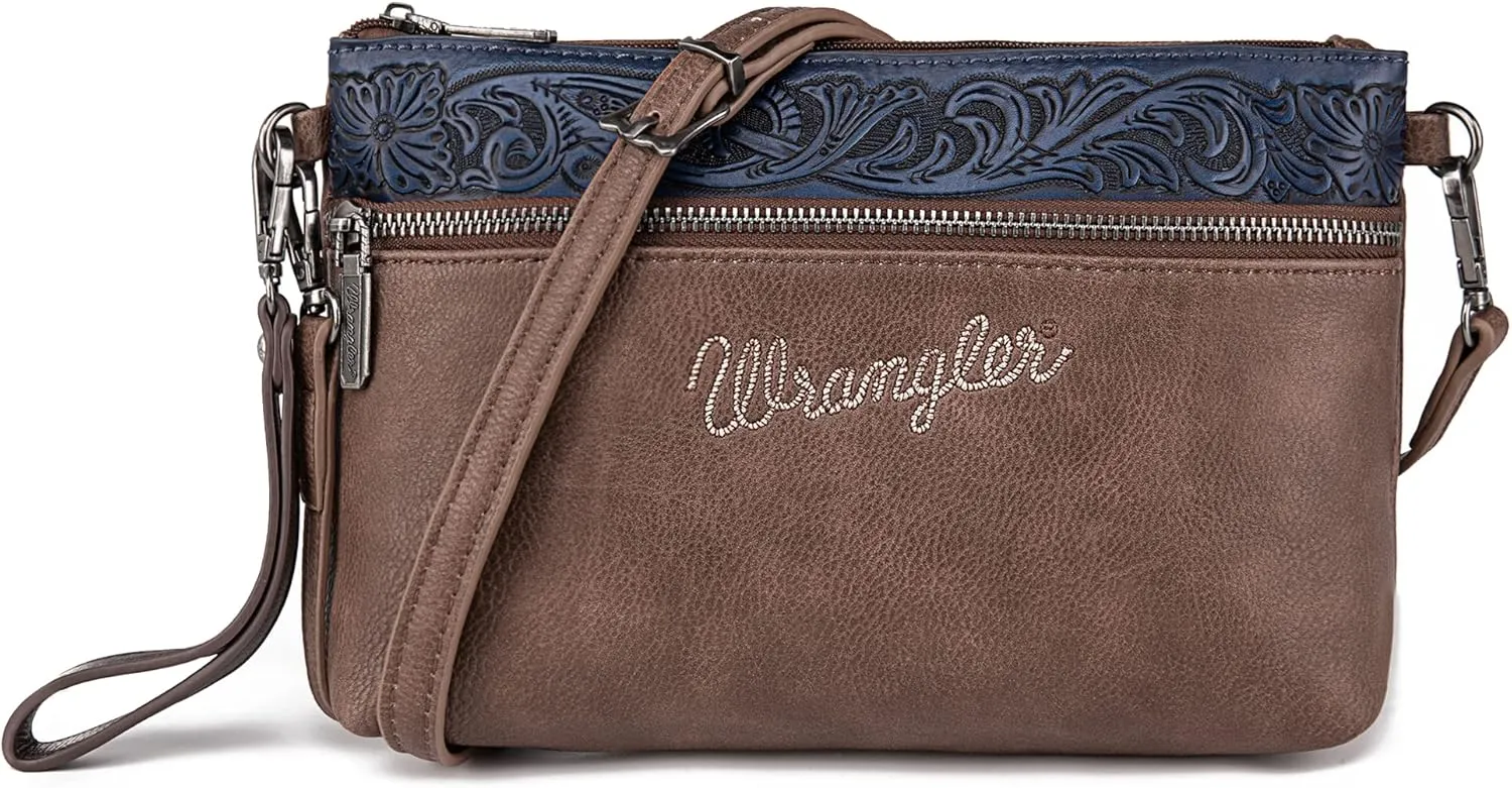 Wrangler Western Cowhide Crossbody Bags for Women Clutch Wristlet Purse