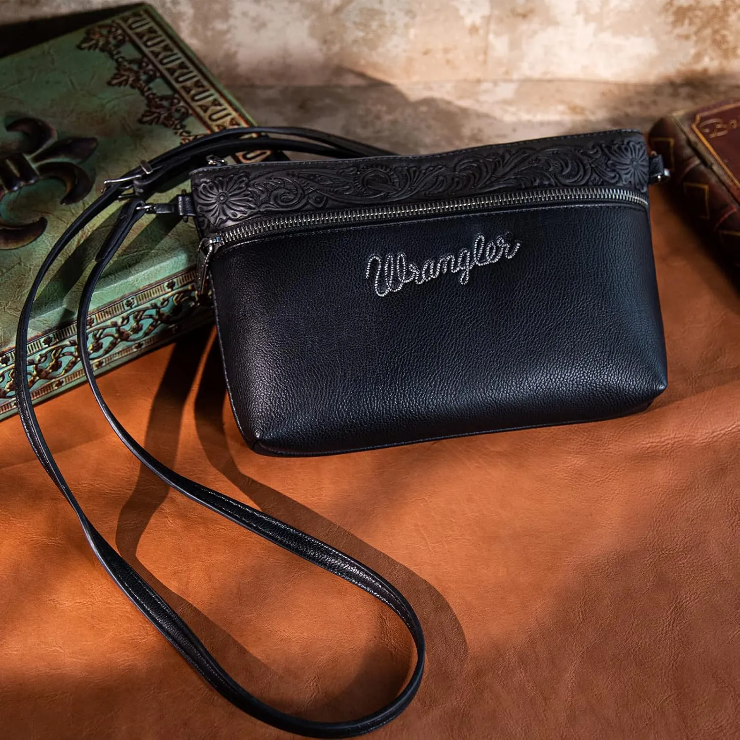 Wrangler Western Cowhide Crossbody Bags for Women Clutch Wristlet Purse