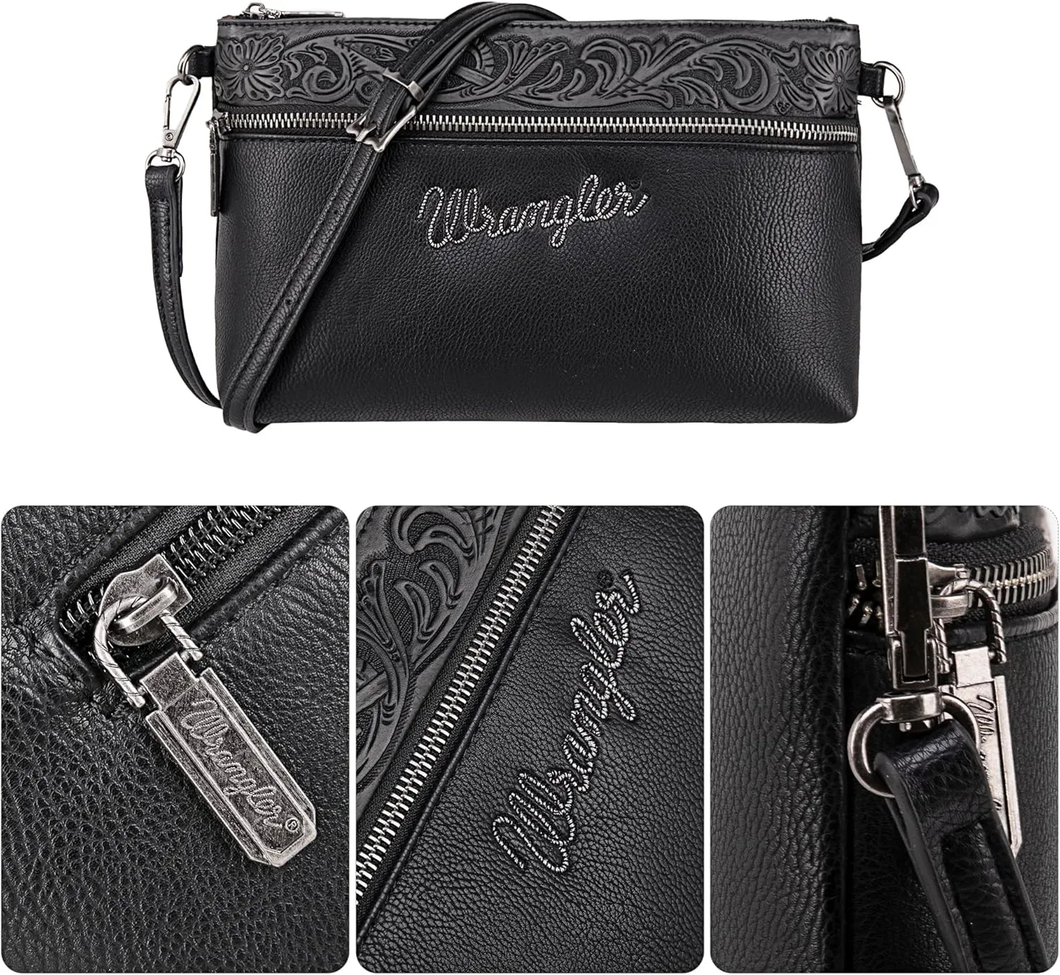 Wrangler Western Cowhide Crossbody Bags for Women Clutch Wristlet Purse