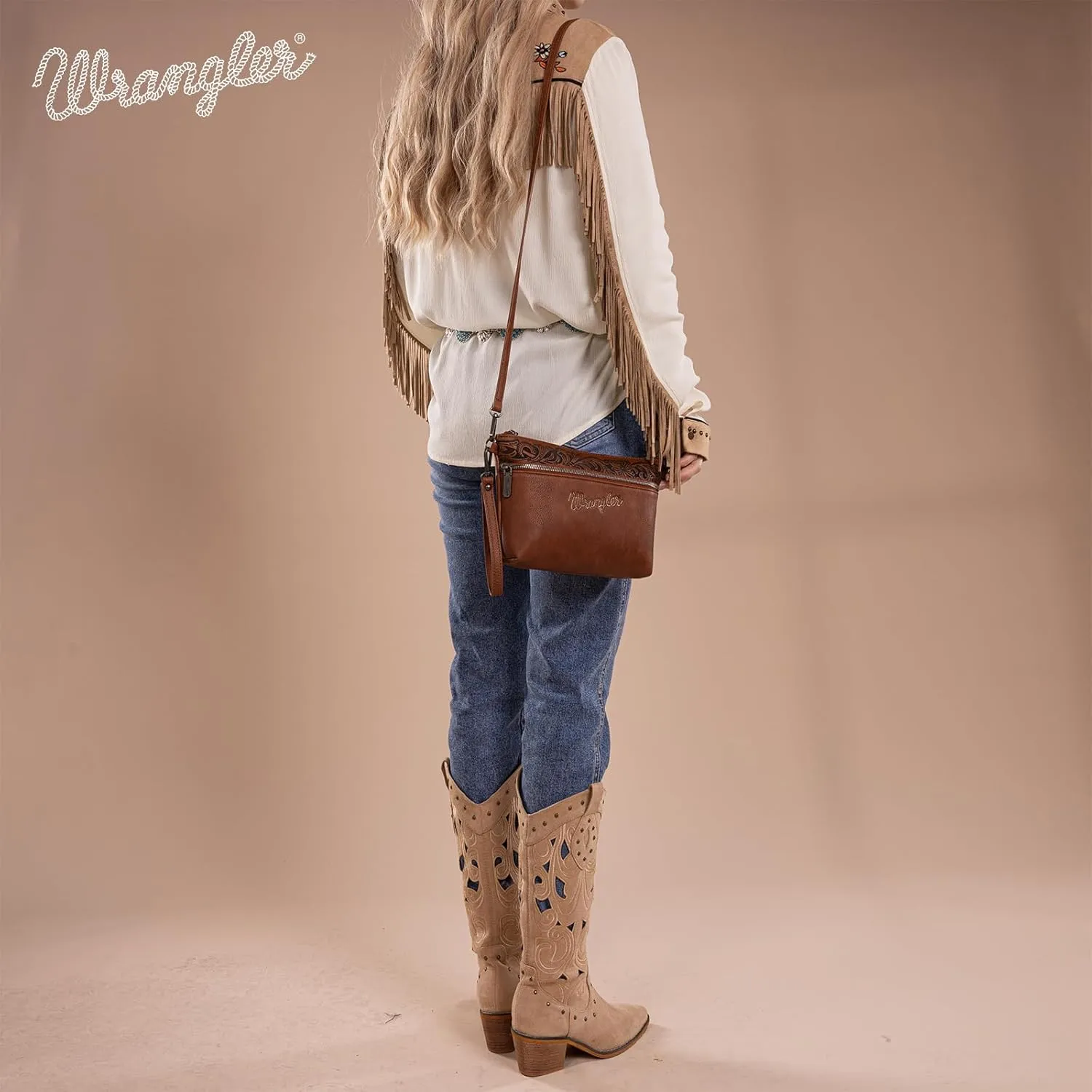 Wrangler Western Cowhide Crossbody Bags for Women Clutch Wristlet Purse