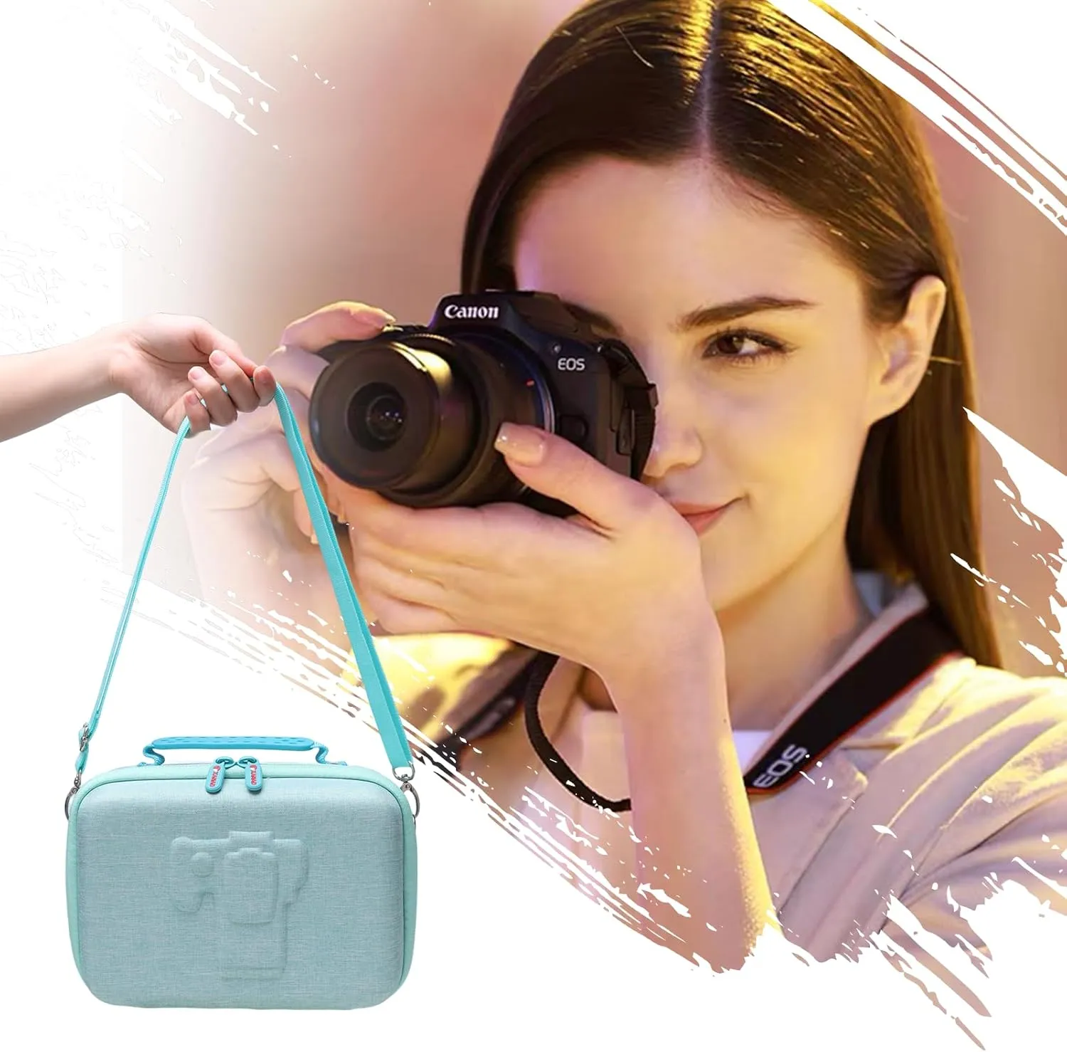 XANAD Camera Case Compatible with Canon EOS Rebel T7 / R100 / R50 / R6 Mark II / R8 / T100, Sony, Nikon DSLR Camera, Lens, Tripod, with 4 Pieces of Dividers and Shoulder Strap(Green)