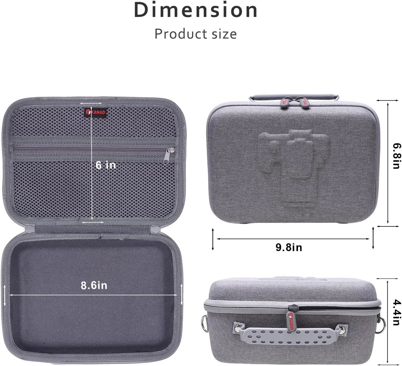 XANAD Camera Case Compatible with Sony Alpha 7 II III IV / 7R V Full Frame/ a6400 / a6100 / a6700,Canon, Nikon DSLR Camera, with 4 Pieces of Dividers and Shoulder Strap, Grey