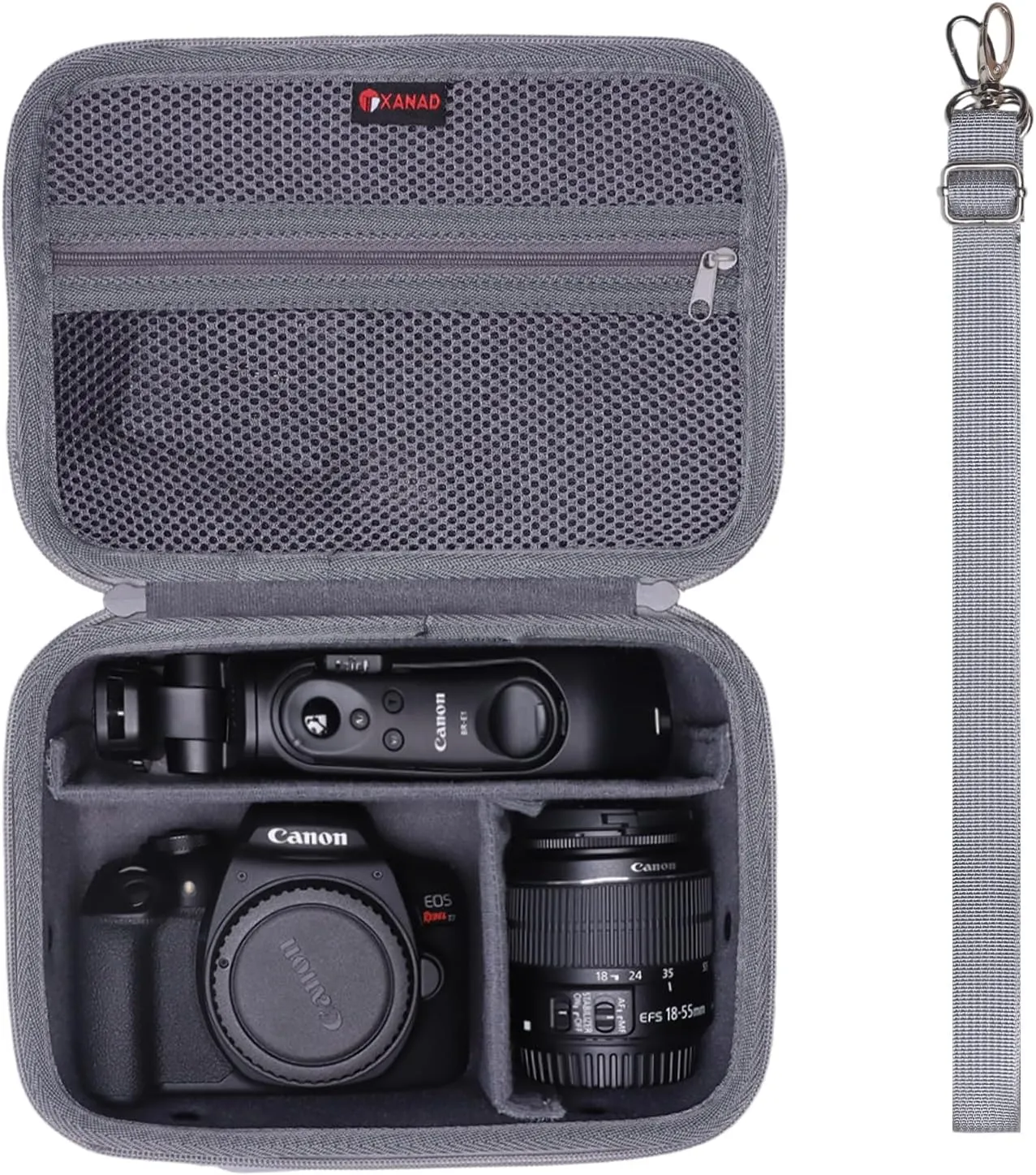 XANAD Camera Case Compatible with Sony Alpha 7 II III IV / 7R V Full Frame/ a6400 / a6100 / a6700,Canon, Nikon DSLR Camera, with 4 Pieces of Dividers and Shoulder Strap, Grey