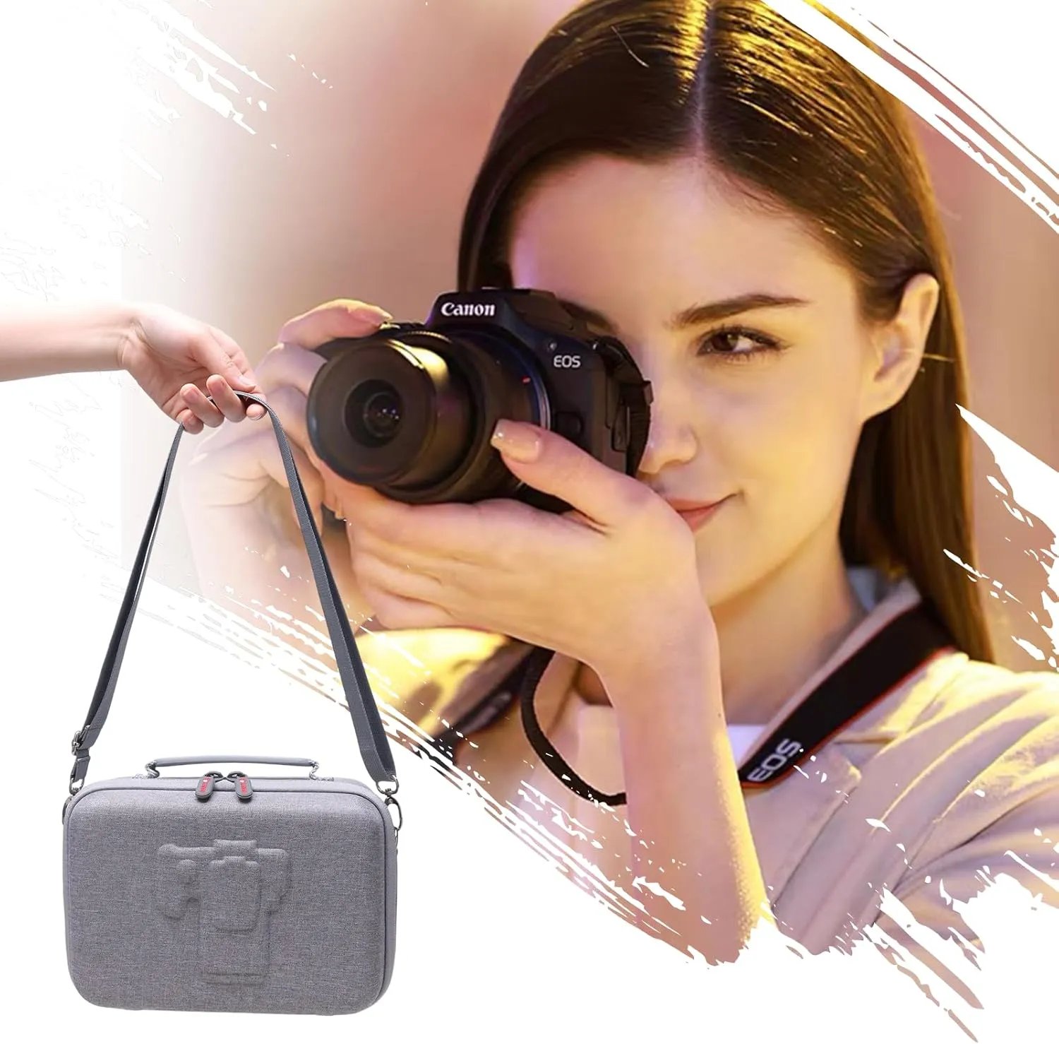 XANAD Camera Case Compatible with Sony Alpha 7 II III IV / 7R V Full Frame/ a6400 / a6100 / a6700,Canon, Nikon DSLR Camera, with 4 Pieces of Dividers and Shoulder Strap, Grey