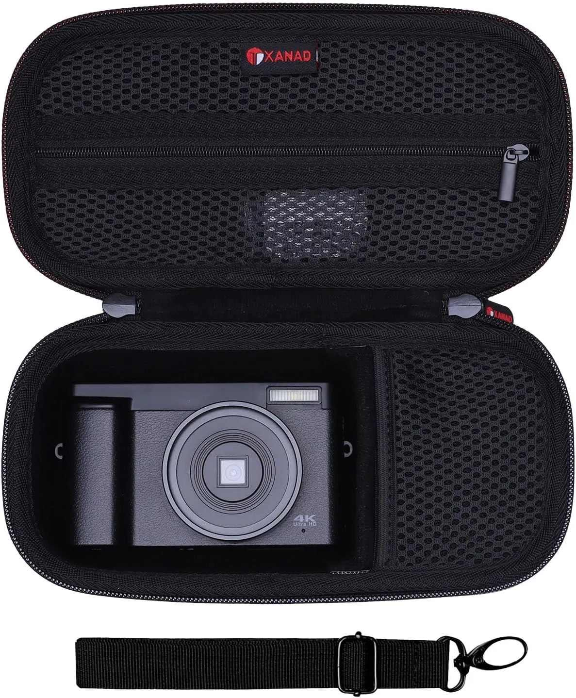 XANAD Digital Camera Case for Sony Alpha 6400,6000,6100,6700,6600/ RX100 VII or Sony Alpha ZV-1,ZV-1F,ZV-E10,ZV-E10 II 4K Vlogging Camera, with Shoulder Strap (Black)-Internal:8.3"x3.9"x2.2"