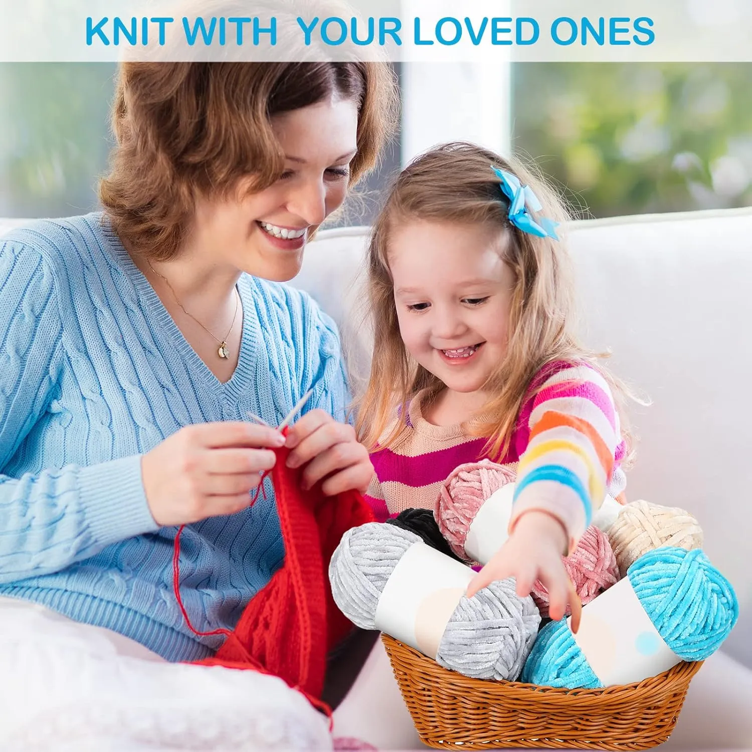 Xinnun 12 Skeins 1116 Yards Chenille Velvet Soft Thick Plush Yarn Bulk for Crocheting Knitting Baby Blanket DIY Weaving Craft, 6mm, 3.5 Oz/Skein(Multi Colors)