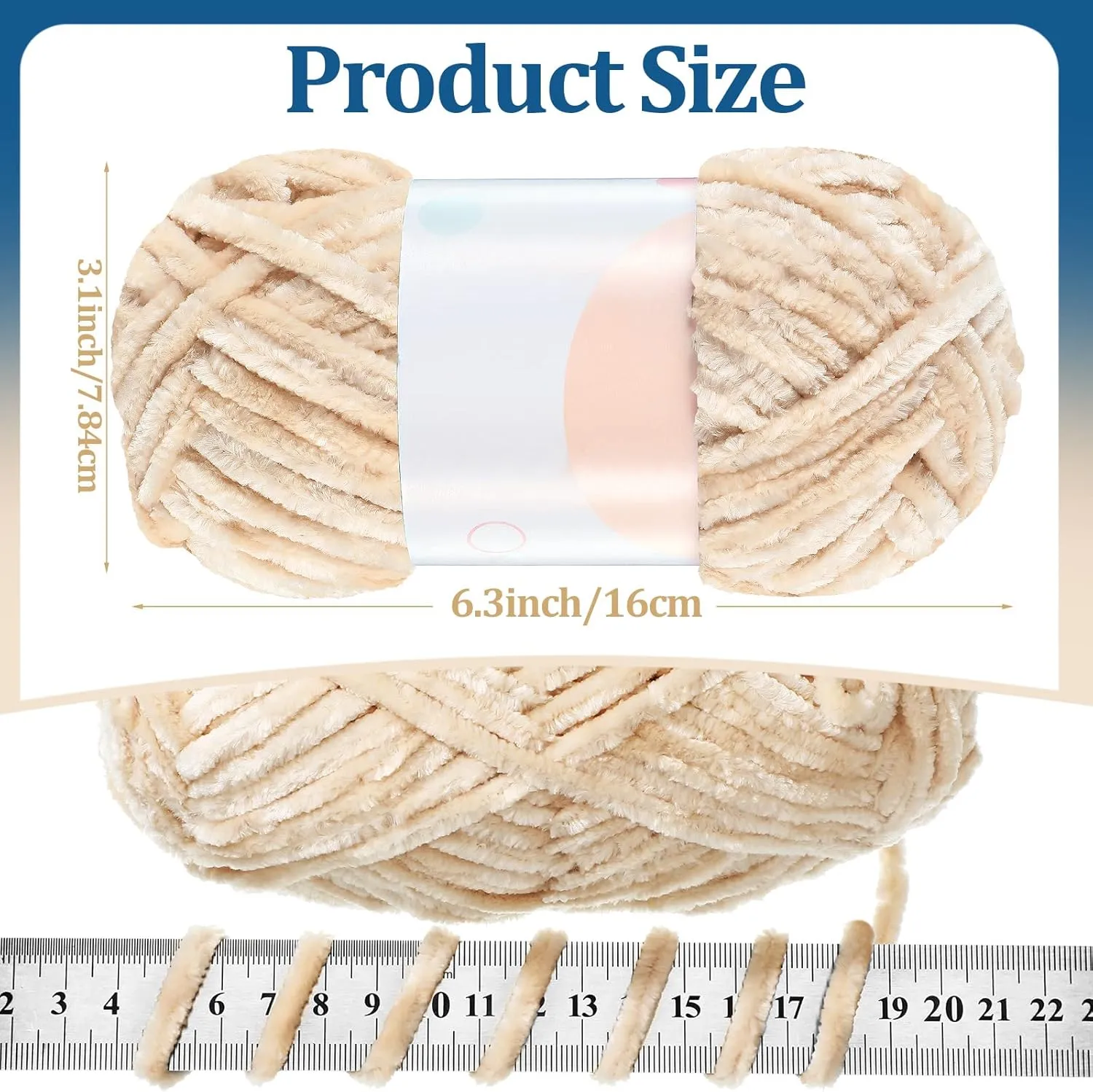 Xinnun 12 Skeins 1116 Yards Chenille Velvet Soft Thick Plush Yarn Bulk for Crocheting Knitting Baby Blanket DIY Weaving Craft, 6mm, 3.5 Oz/Skein(Multi Colors)