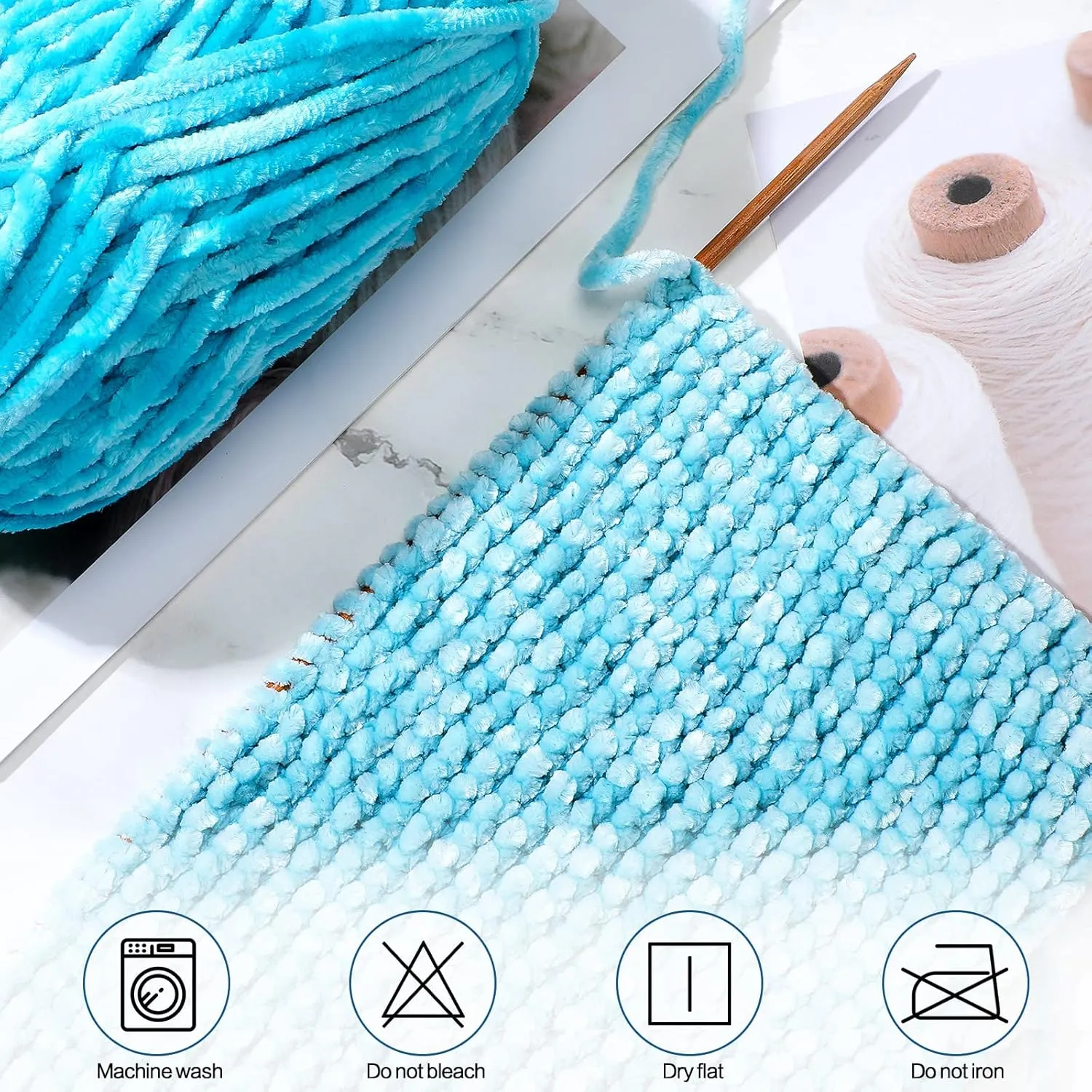 Xinnun 12 Skeins 1116 Yards Chenille Velvet Soft Thick Plush Yarn Bulk for Crocheting Knitting Baby Blanket DIY Weaving Craft, 6mm, 3.5 Oz/Skein(Multi Colors)