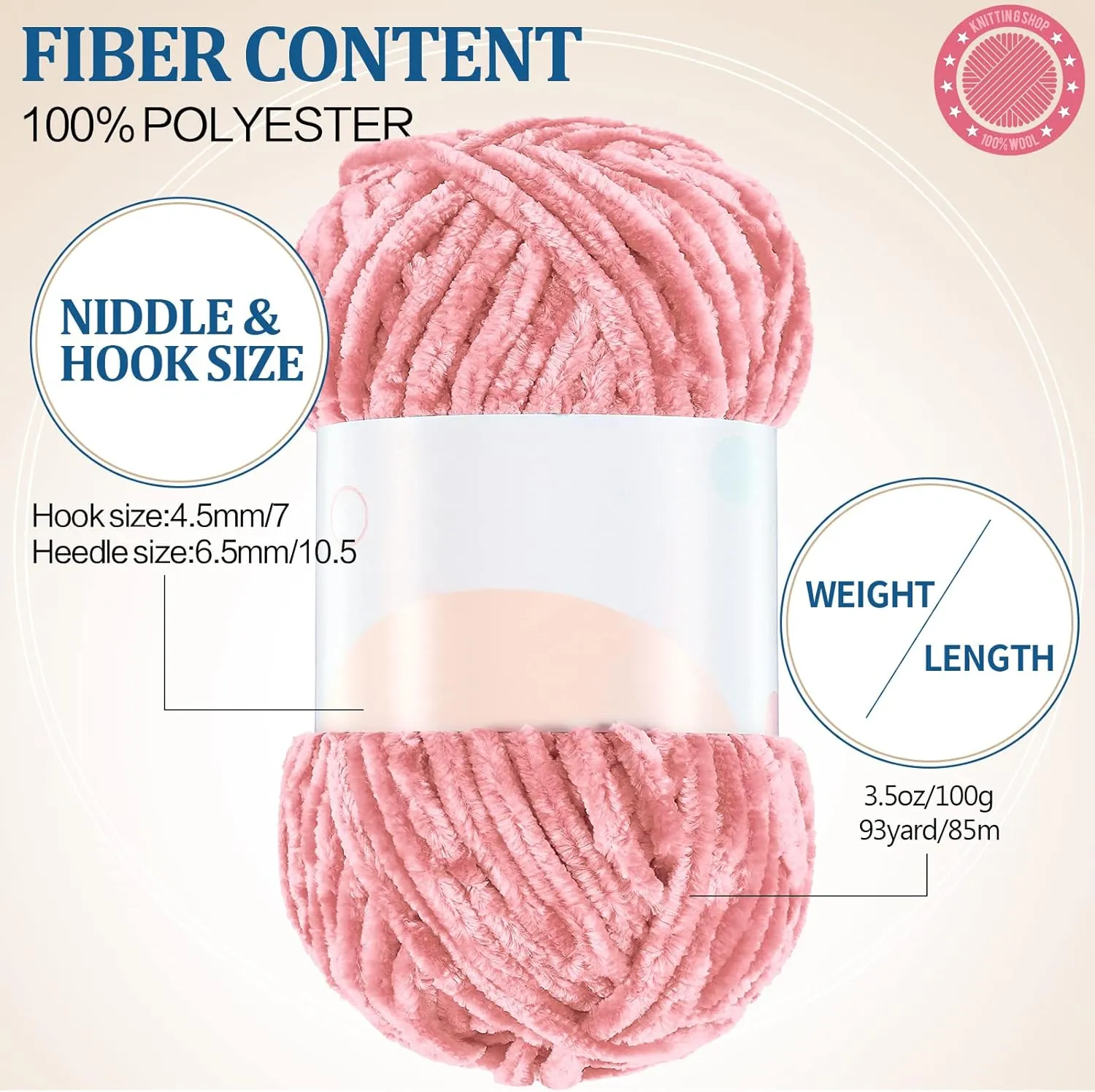 Xinnun 12 Skeins 1116 Yards Chenille Velvet Soft Thick Plush Yarn Bulk for Crocheting Knitting Baby Blanket DIY Weaving Craft, 6mm, 3.5 Oz/Skein(Multi Colors)