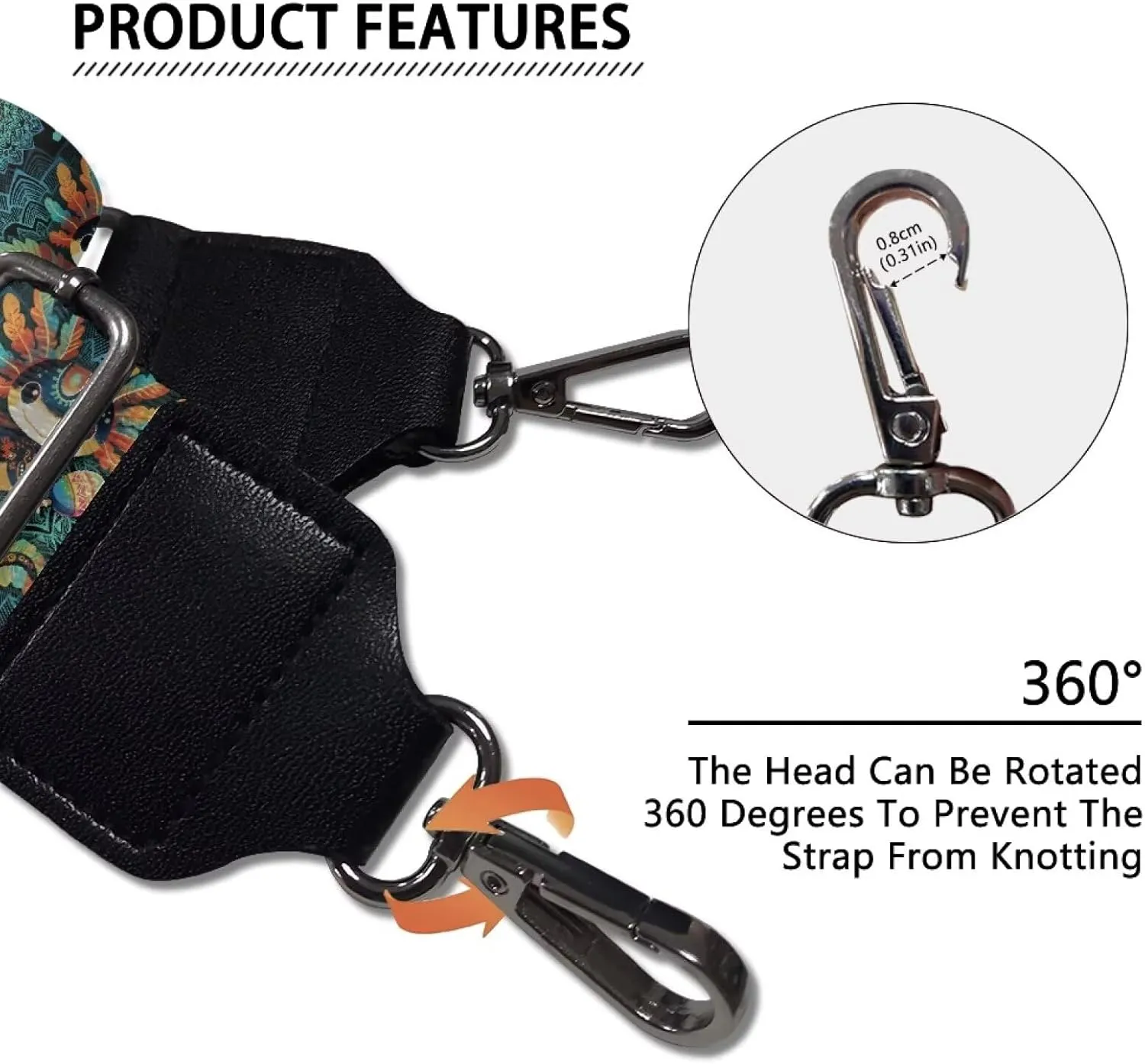 Xoenoiee Print Purse Strap Replacement Crossbody for Women Men Adjustable Wide Strap for Purses Shoulder Canvas Bag