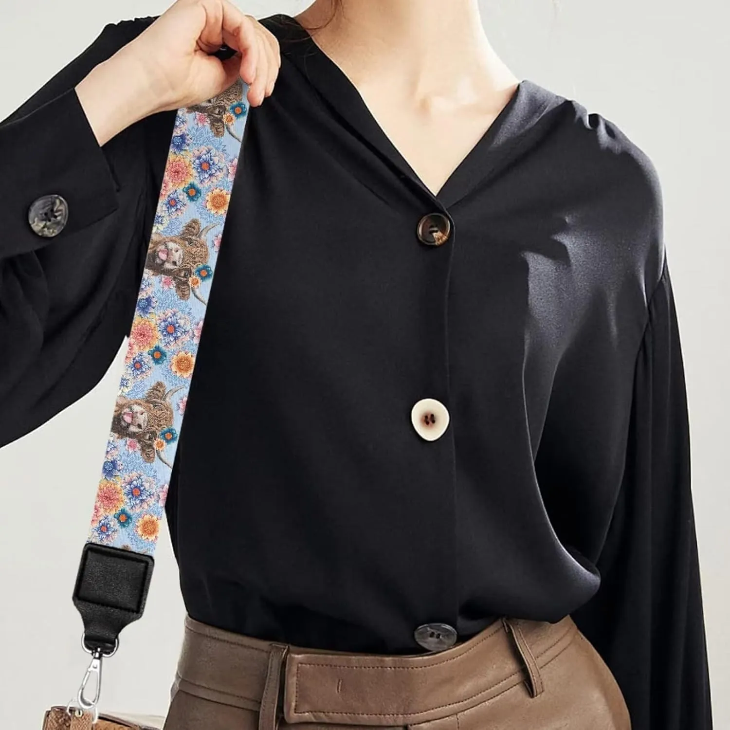 Xoenoiee Print Purse Strap Replacement Crossbody for Women Men Adjustable Wide Strap for Purses Shoulder Canvas Bag