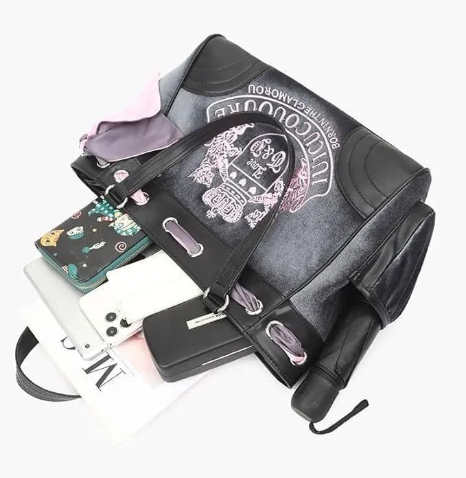 Y2K Bag Vintage Retro Chic Embroidery Velvet Shoulder Bag Large Capacity E-girls Tote Bags Shopping Handbags