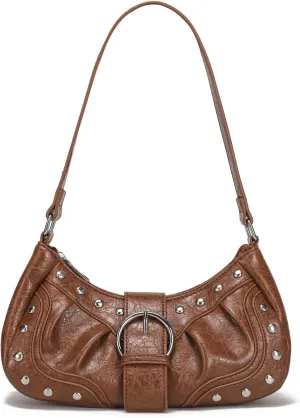Y2K Purse Small Shoulder Bags for Women with Rivets Punk Style