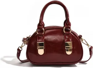 Y2k Small Leather Purse Trendy Crossbody Bag Top Handle Bag Fashion Retro Boston Shoulder Satchel Bag for Women