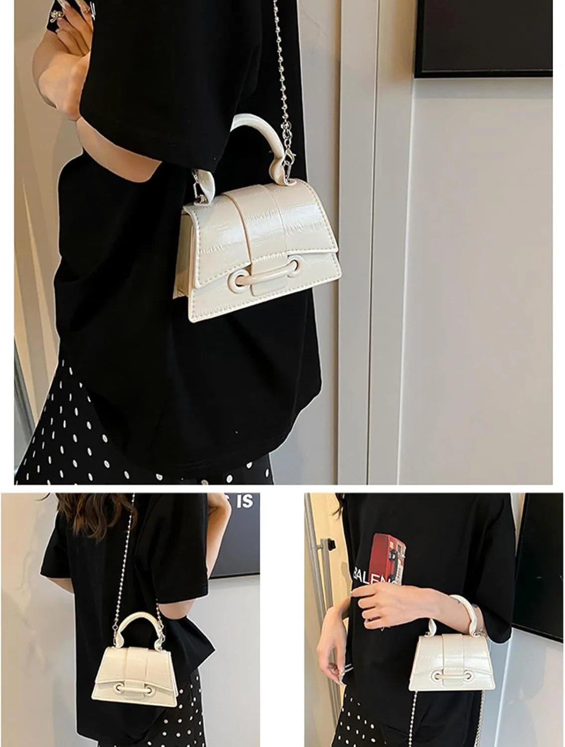 Y2K Top Handle Bag for Women, Stylish Mini Purses Crossbody Shoulder Bags, Clutch for Cocktail Party Prom